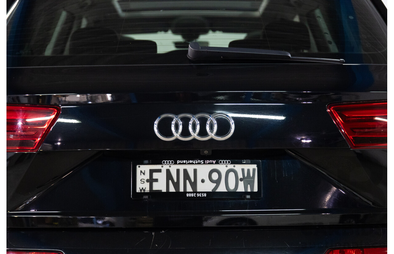 08/2017 Audi Q7 3.0 TDI Quattro (160kW AWD) 4M MY17 4d Wagon Orca Black Metallic Turbo Diesel V6 3.0L