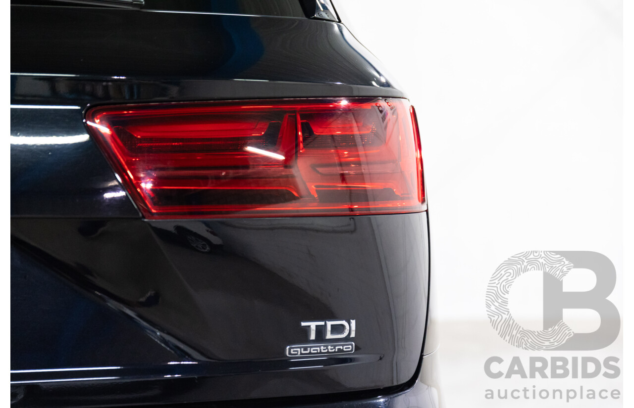 08/2017 Audi Q7 3.0 TDI Quattro (160kW AWD) 4M MY17 4d Wagon Orca Black Metallic Turbo Diesel V6 3.0L
