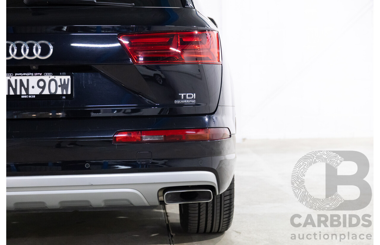 08/2017 Audi Q7 3.0 TDI Quattro (160kW AWD) 4M MY17 4d Wagon Orca Black Metallic Turbo Diesel V6 3.0L