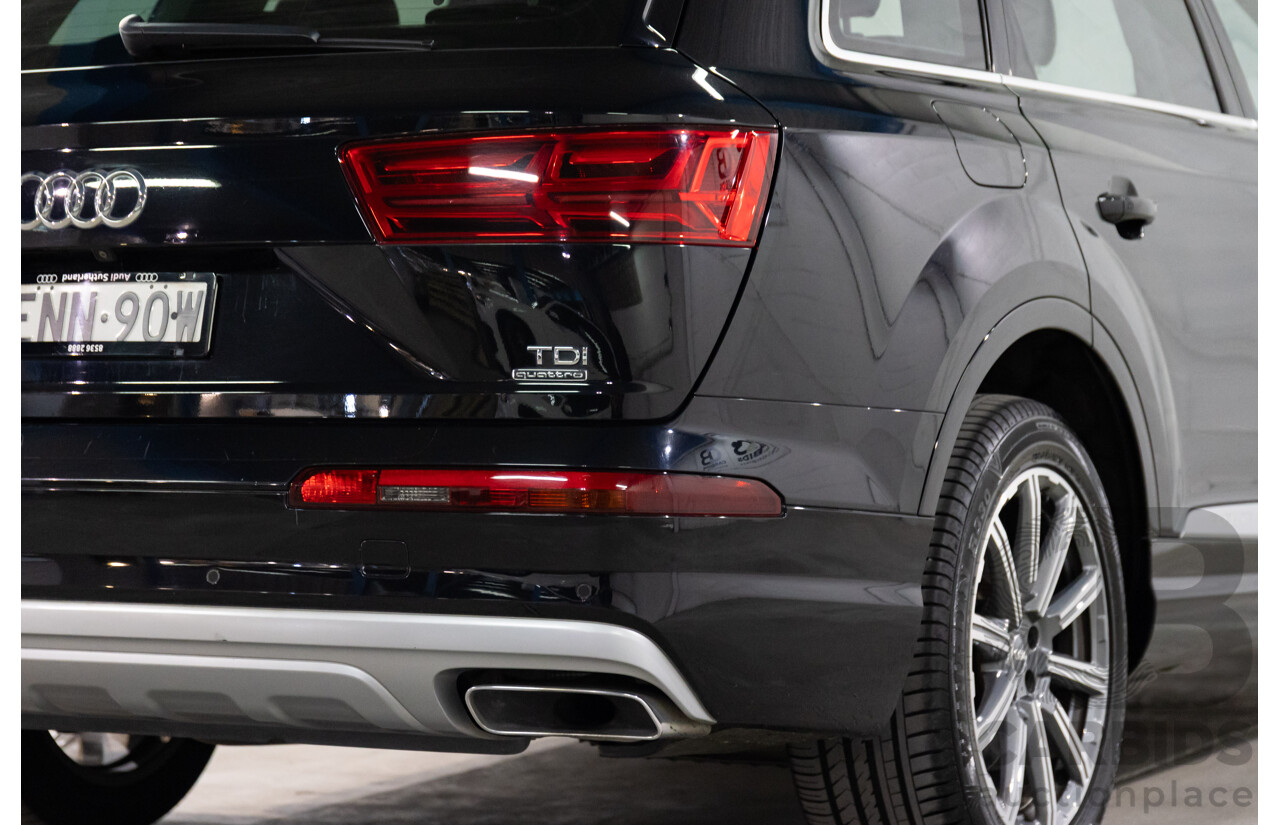 08/2017 Audi Q7 3.0 TDI Quattro (160kW AWD) 4M MY17 4d Wagon Orca Black Metallic Turbo Diesel V6 3.0L