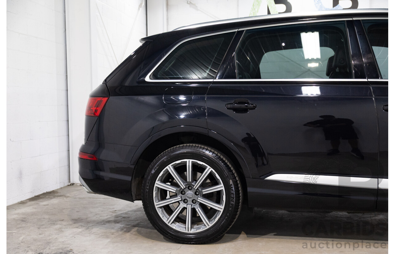 08/2017 Audi Q7 3.0 TDI Quattro (160kW AWD) 4M MY17 4d Wagon Orca Black Metallic Turbo Diesel V6 3.0L