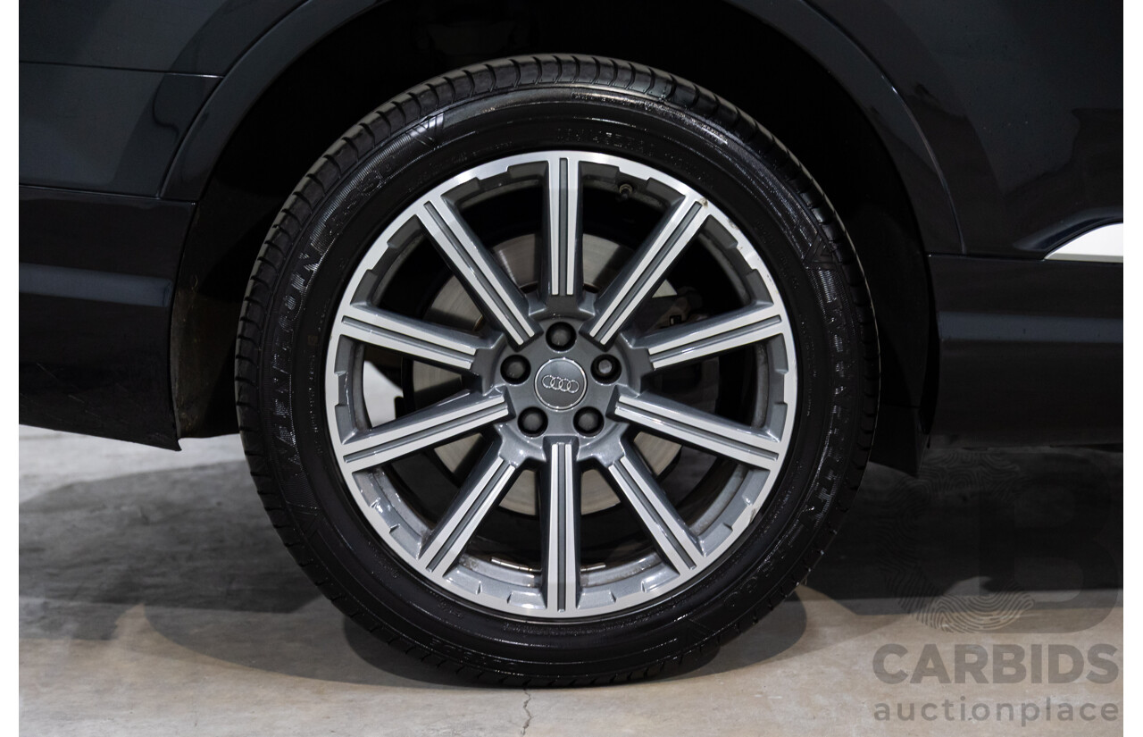 08/2017 Audi Q7 3.0 TDI Quattro (160kW AWD) 4M MY17 4d Wagon Orca Black Metallic Turbo Diesel V6 3.0L