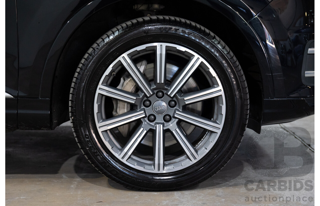 08/2017 Audi Q7 3.0 TDI Quattro (160kW AWD) 4M MY17 4d Wagon Orca Black Metallic Turbo Diesel V6 3.0L