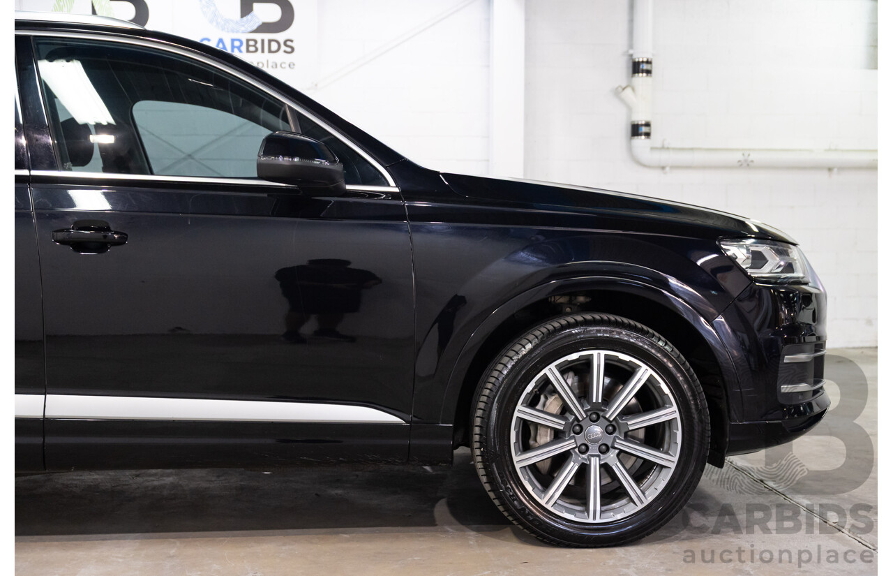 08/2017 Audi Q7 3.0 TDI Quattro (160kW AWD) 4M MY17 4d Wagon Orca Black Metallic Turbo Diesel V6 3.0L