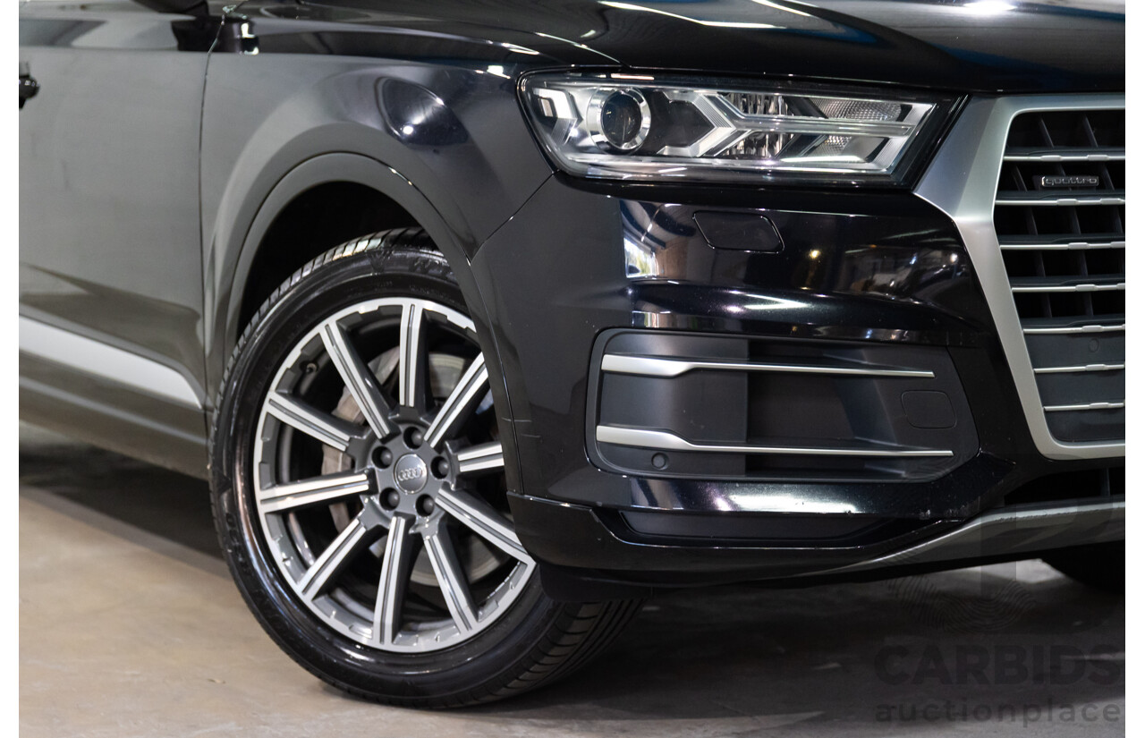 08/2017 Audi Q7 3.0 TDI Quattro (160kW AWD) 4M MY17 4d Wagon Orca Black Metallic Turbo Diesel V6 3.0L