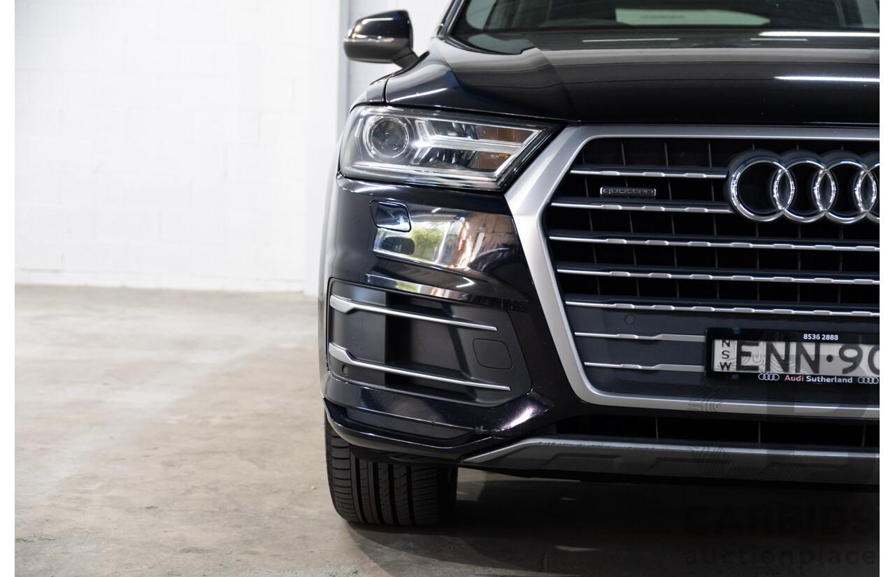 08/2017 Audi Q7 3.0 TDI Quattro (160kW AWD) 4M MY17 4d Wagon Orca Black Metallic Turbo Diesel V6 3.0L