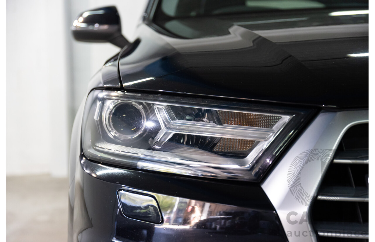 08/2017 Audi Q7 3.0 TDI Quattro (160kW AWD) 4M MY17 4d Wagon Orca Black Metallic Turbo Diesel V6 3.0L