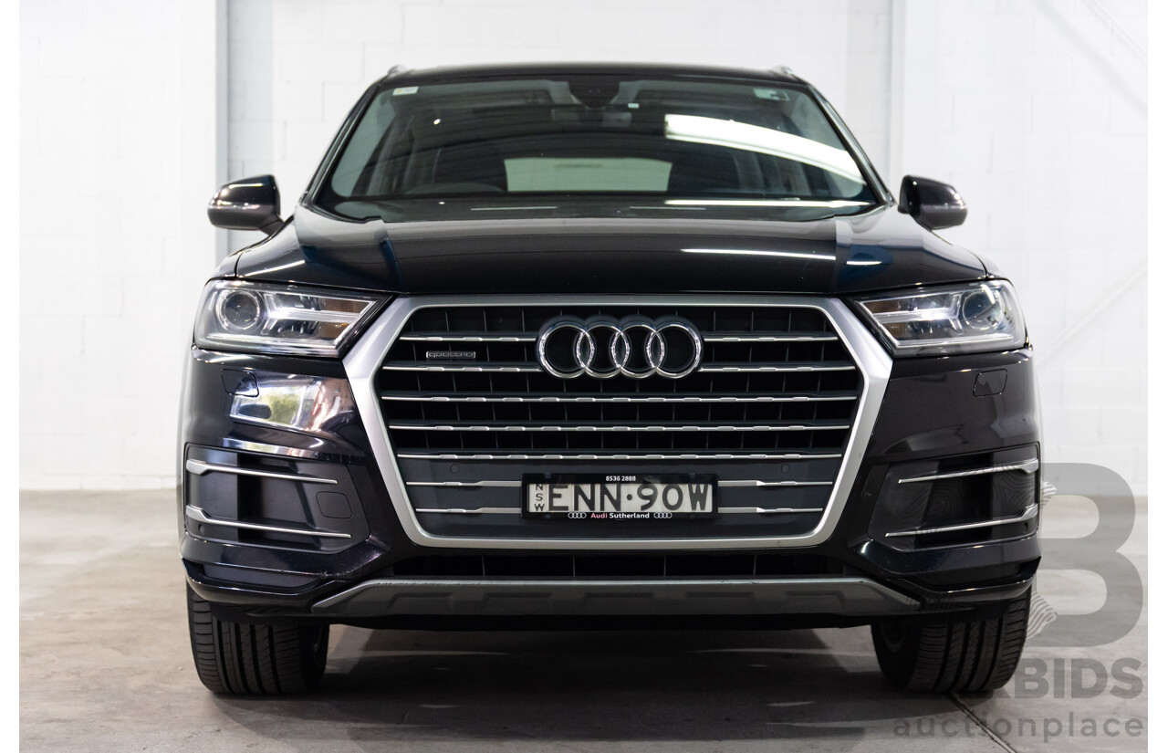 08/2017 Audi Q7 3.0 TDI Quattro (160kW AWD) 4M MY17 4d Wagon Orca Black Metallic Turbo Diesel V6 3.0L