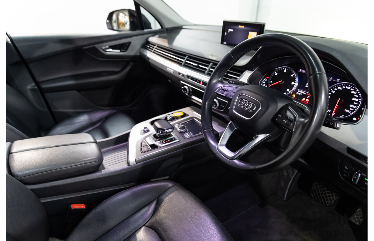 08/2017 Audi Q7 3.0 TDI Quattro (160kW AWD) 4M MY17 4d Wagon Orca Black Metallic Turbo Diesel V6 3.0L