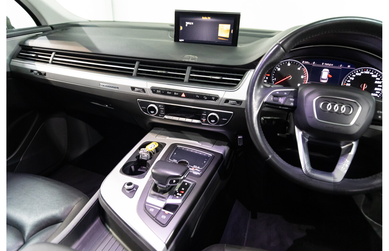 08/2017 Audi Q7 3.0 TDI Quattro (160kW AWD) 4M MY17 4d Wagon Orca Black Metallic Turbo Diesel V6 3.0L