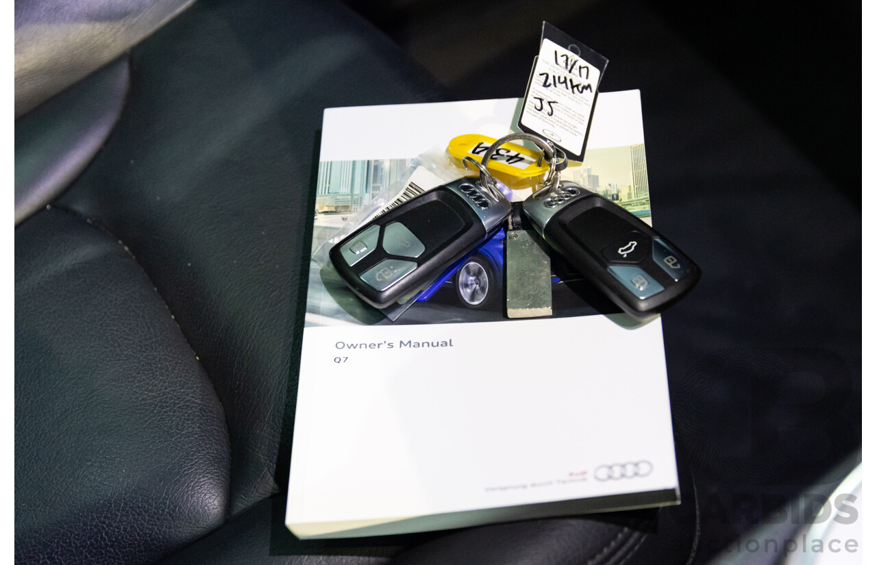 08/2017 Audi Q7 3.0 TDI Quattro (160kW AWD) 4M MY17 4d Wagon Orca Black Metallic Turbo Diesel V6 3.0L