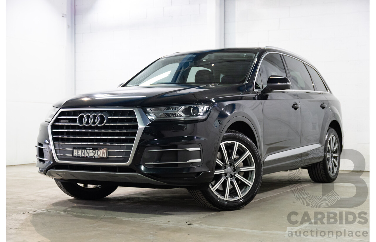08/2017 Audi Q7 3.0 TDI Quattro (160kW AWD) 4M MY17 4d Wagon Orca Black Metallic Turbo Diesel V6 3.0L