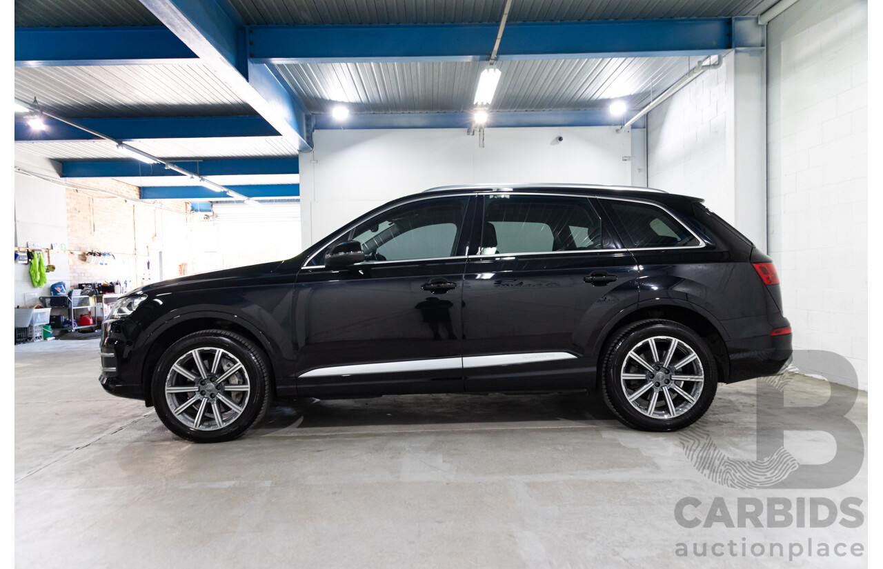08/2017 Audi Q7 3.0 TDI Quattro (160kW AWD) 4M MY17 4d Wagon Orca Black Metallic Turbo Diesel V6 3.0L