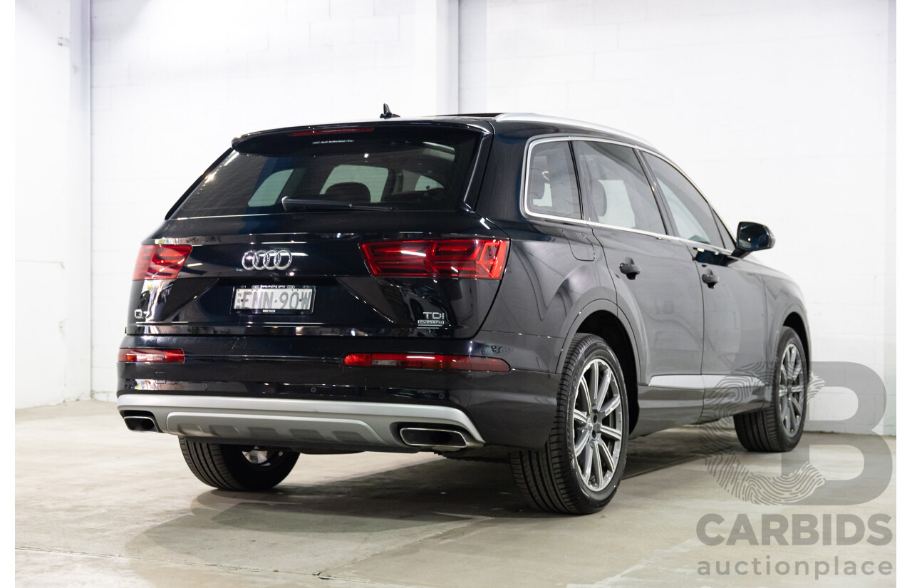 08/2017 Audi Q7 3.0 TDI Quattro (160kW AWD) 4M MY17 4d Wagon Orca Black Metallic Turbo Diesel V6 3.0L