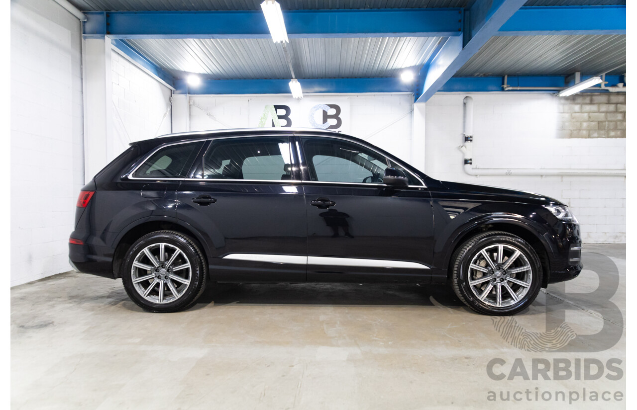 08/2017 Audi Q7 3.0 TDI Quattro (160kW AWD) 4M MY17 4d Wagon Orca Black Metallic Turbo Diesel V6 3.0L