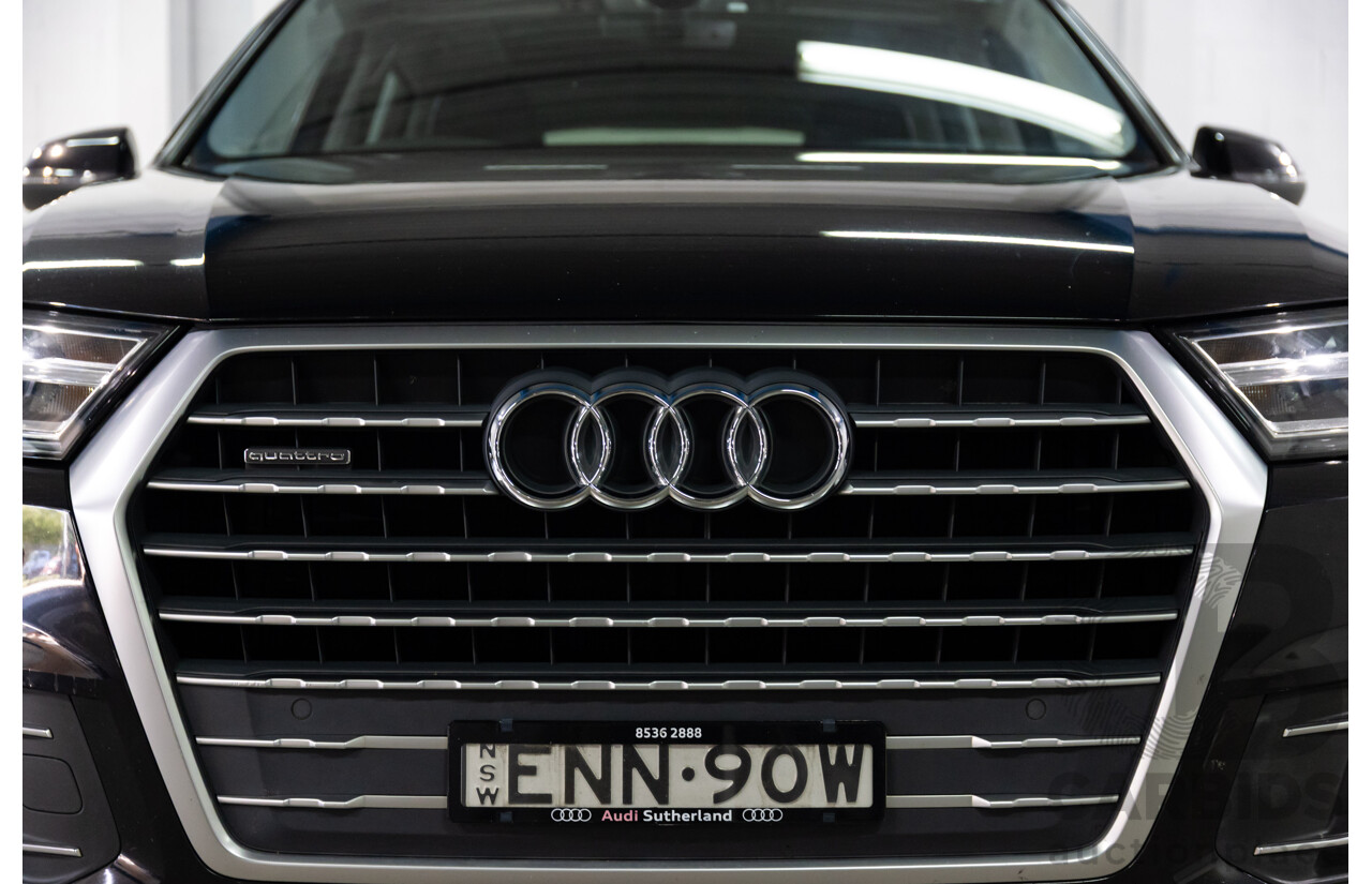08/2017 Audi Q7 3.0 TDI Quattro (160kW AWD) 4M MY17 4d Wagon Orca Black Metallic Turbo Diesel V6 3.0L