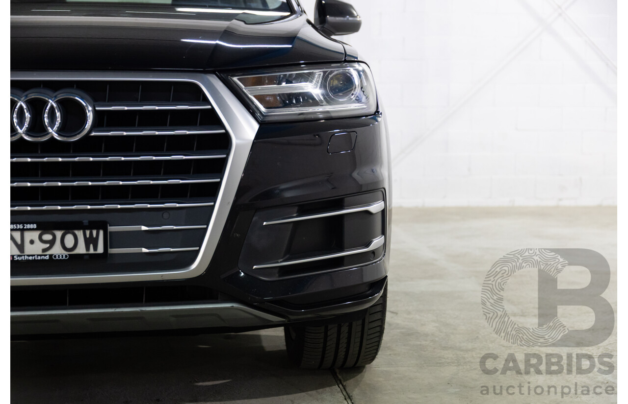 08/2017 Audi Q7 3.0 TDI Quattro (160kW AWD) 4M MY17 4d Wagon Orca Black Metallic Turbo Diesel V6 3.0L