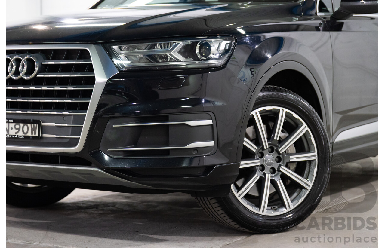 08/2017 Audi Q7 3.0 TDI Quattro (160kW AWD) 4M MY17 4d Wagon Orca Black Metallic Turbo Diesel V6 3.0L