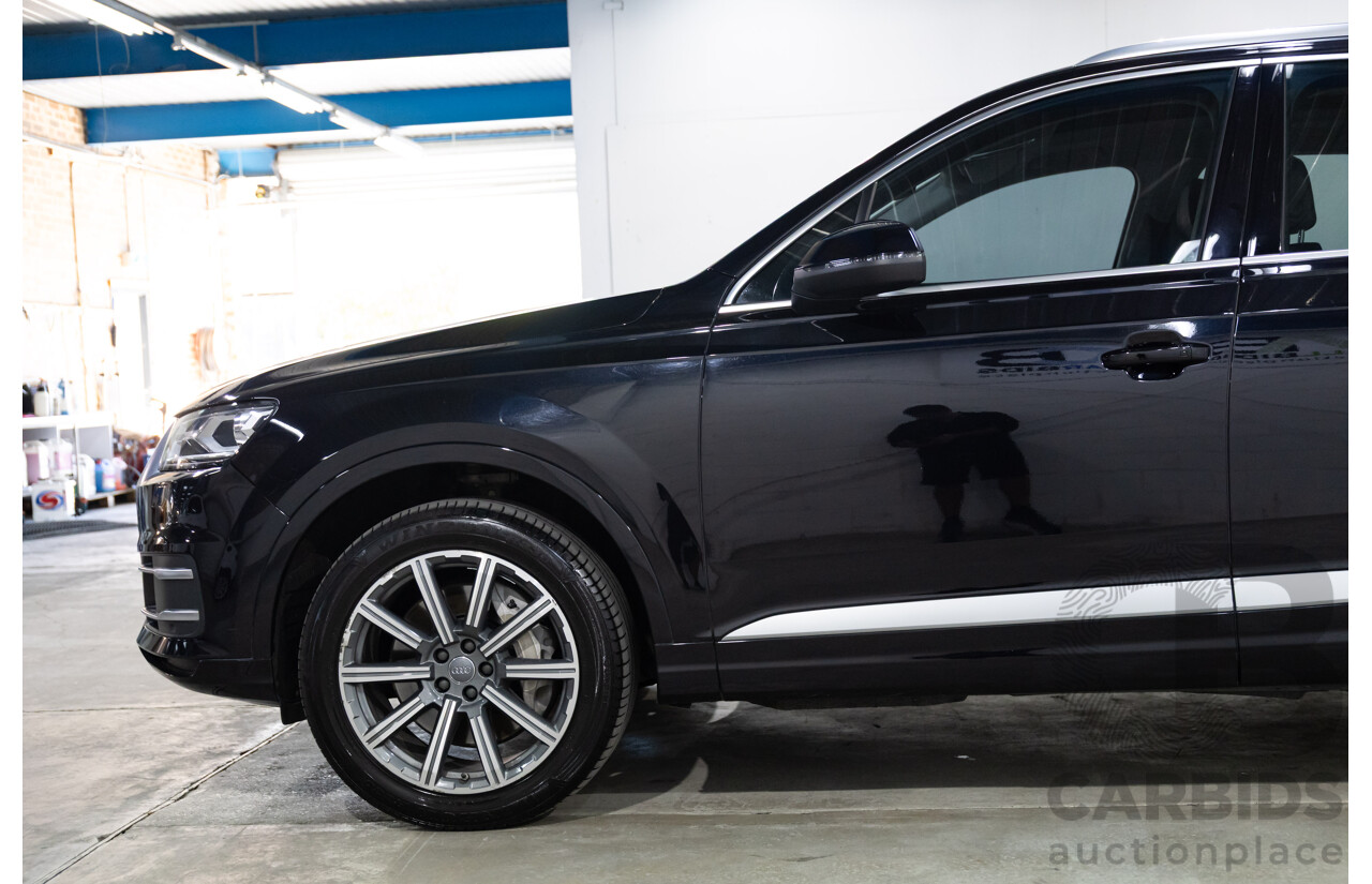 08/2017 Audi Q7 3.0 TDI Quattro (160kW AWD) 4M MY17 4d Wagon Orca Black Metallic Turbo Diesel V6 3.0L