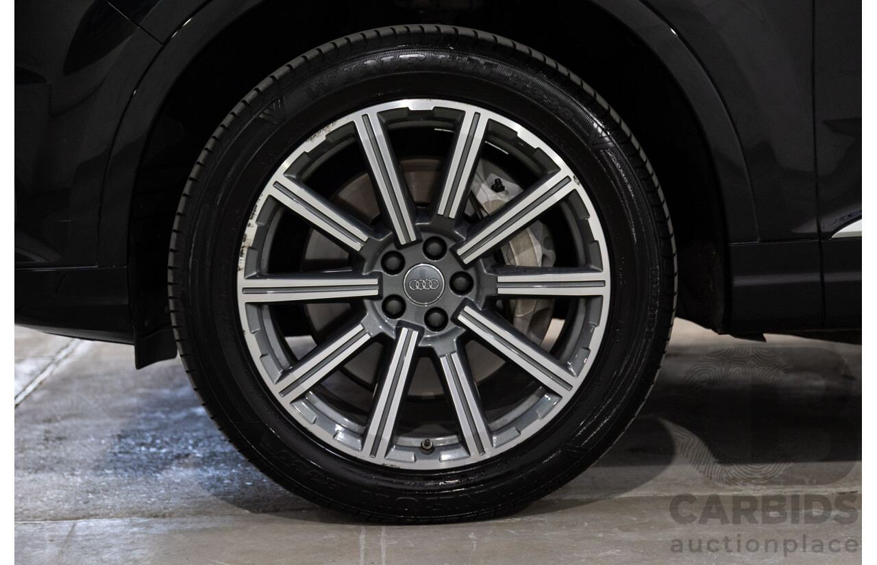 08/2017 Audi Q7 3.0 TDI Quattro (160kW AWD) 4M MY17 4d Wagon Orca Black Metallic Turbo Diesel V6 3.0L