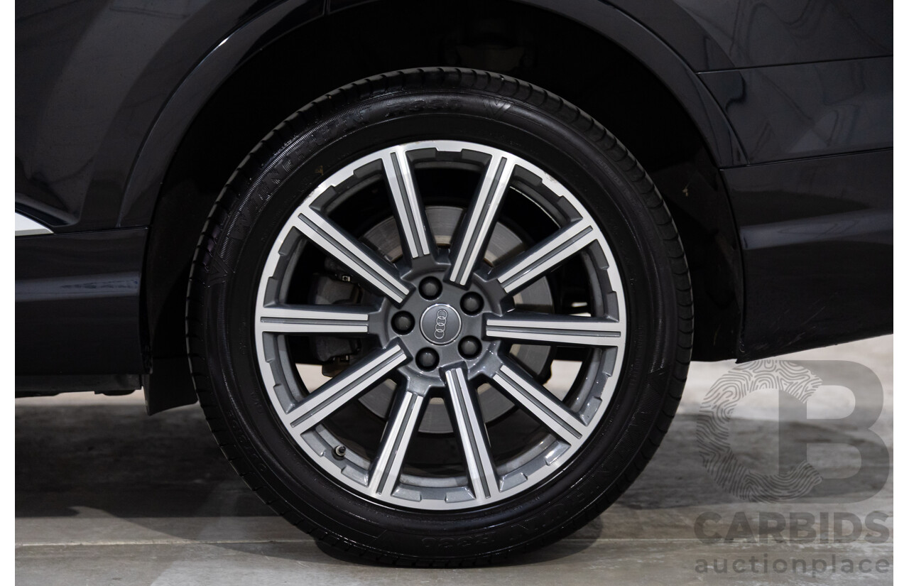 08/2017 Audi Q7 3.0 TDI Quattro (160kW AWD) 4M MY17 4d Wagon Orca Black Metallic Turbo Diesel V6 3.0L