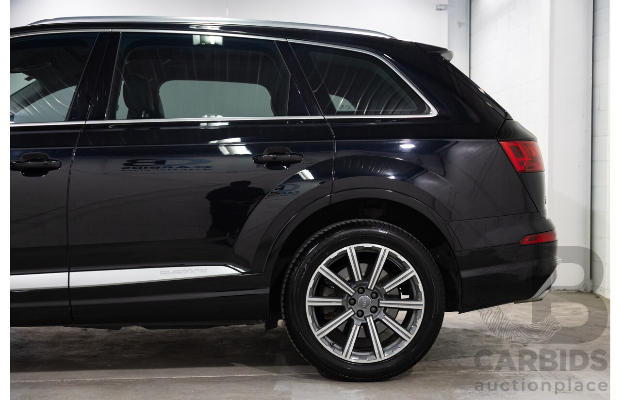08/2017 Audi Q7 3.0 TDI Quattro (160kW AWD) 4M MY17 4d Wagon Orca Black Metallic Turbo Diesel V6 3.0L