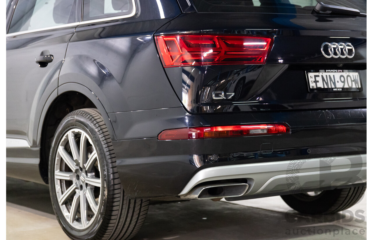 08/2017 Audi Q7 3.0 TDI Quattro (160kW AWD) 4M MY17 4d Wagon Orca Black Metallic Turbo Diesel V6 3.0L