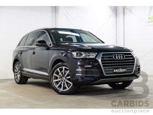 08/2017 Audi Q7 3.0 TDI Quattro (160kW AWD) 4M MY17 4d Wagon Orca Black Metallic Turbo Diesel V6 3.0L