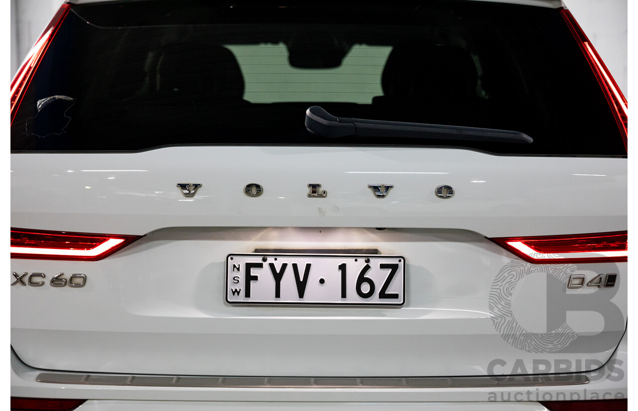 06/2018 Volvo XC60 D4 Momentum (AWD) 246 MY19 4d Wagon Ice White Turbo Diesel 2.0L
