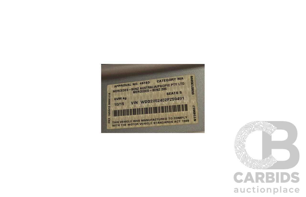 10/2015 Mercedes-Benz C250 AMG Line 205 4d Wagon Iridium Silver Metallic Turbo 2.0L