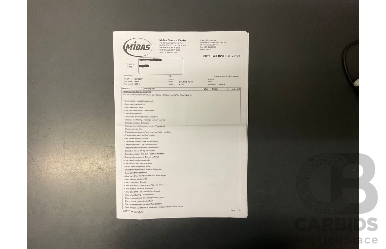 4/2011 Bmw X3 Xdrive 20d F25 4d Wagon Grey Turbo Diesel 2.0L