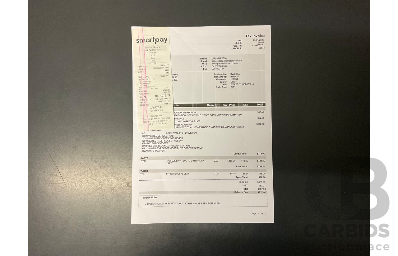 4/2011 Bmw X3 Xdrive 20d F25 4d Wagon Grey Turbo Diesel 2.0L