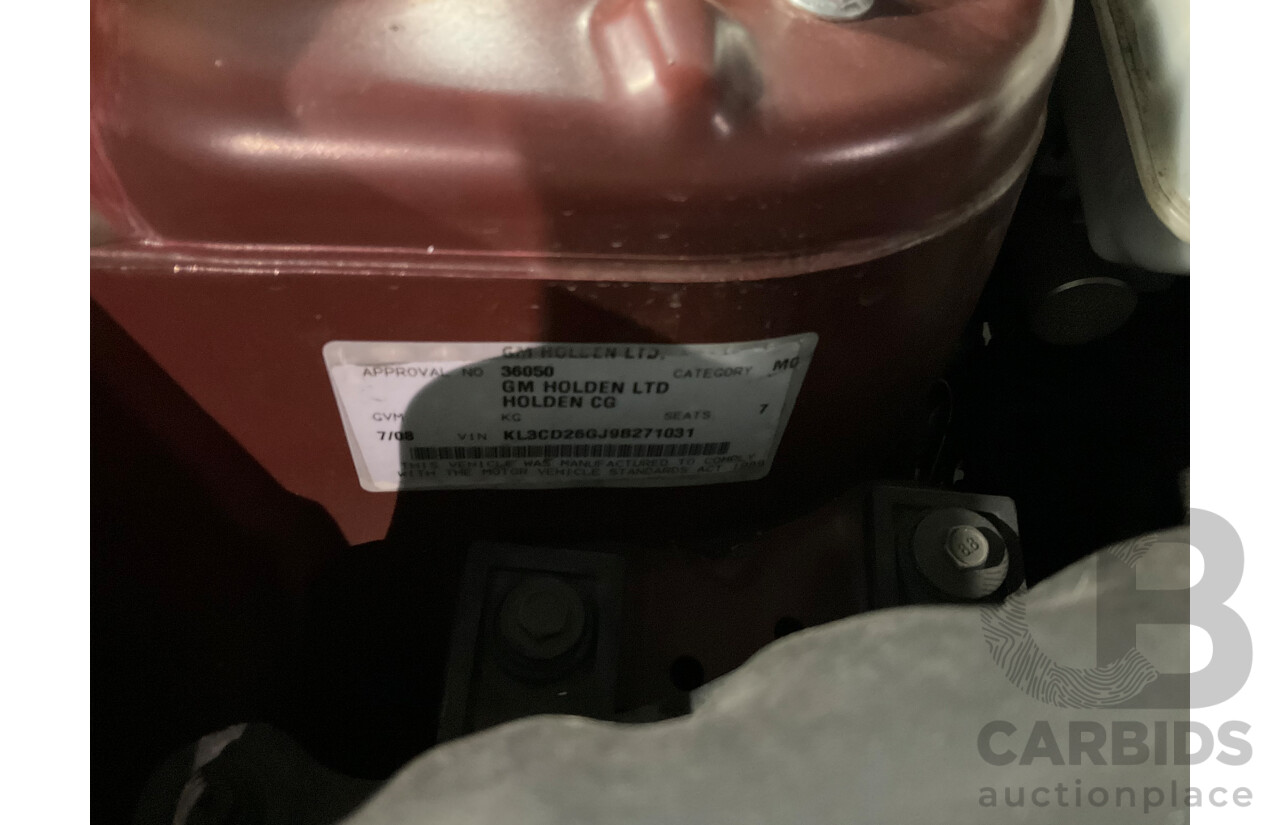 7/2008 Holden Captiva LX (4x4) CG MY09 4d Wagon Red V6 3.2L