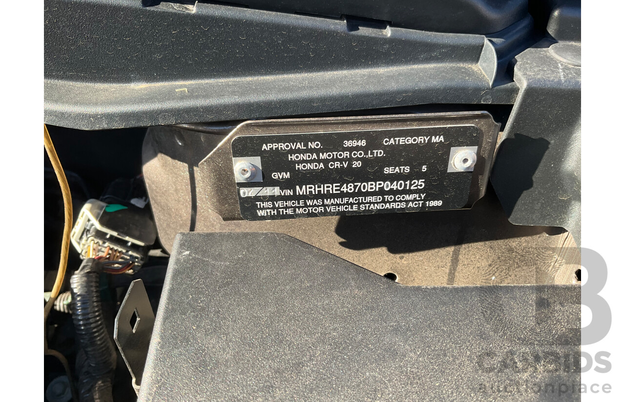 4/2011 Honda CR-V (4x4) Luxury MY10 4d Wagon Grey 2.4L