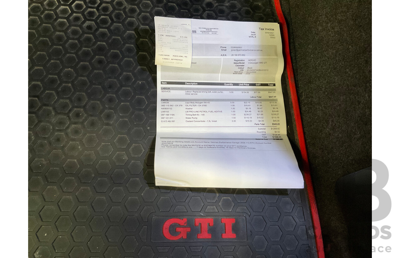 4/2008 Volkswagen Golf GTi 1K MY08 Upgrade 5d Hatchback Black Turbo 2.0L