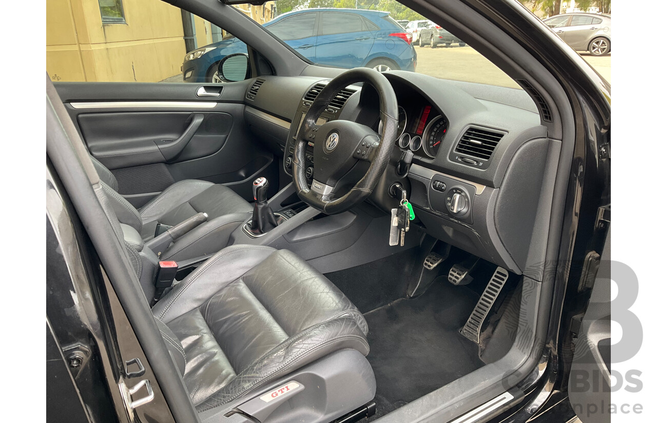4/2008 Volkswagen Golf GTi 1K MY08 Upgrade 5d Hatchback Black Turbo 2.0L