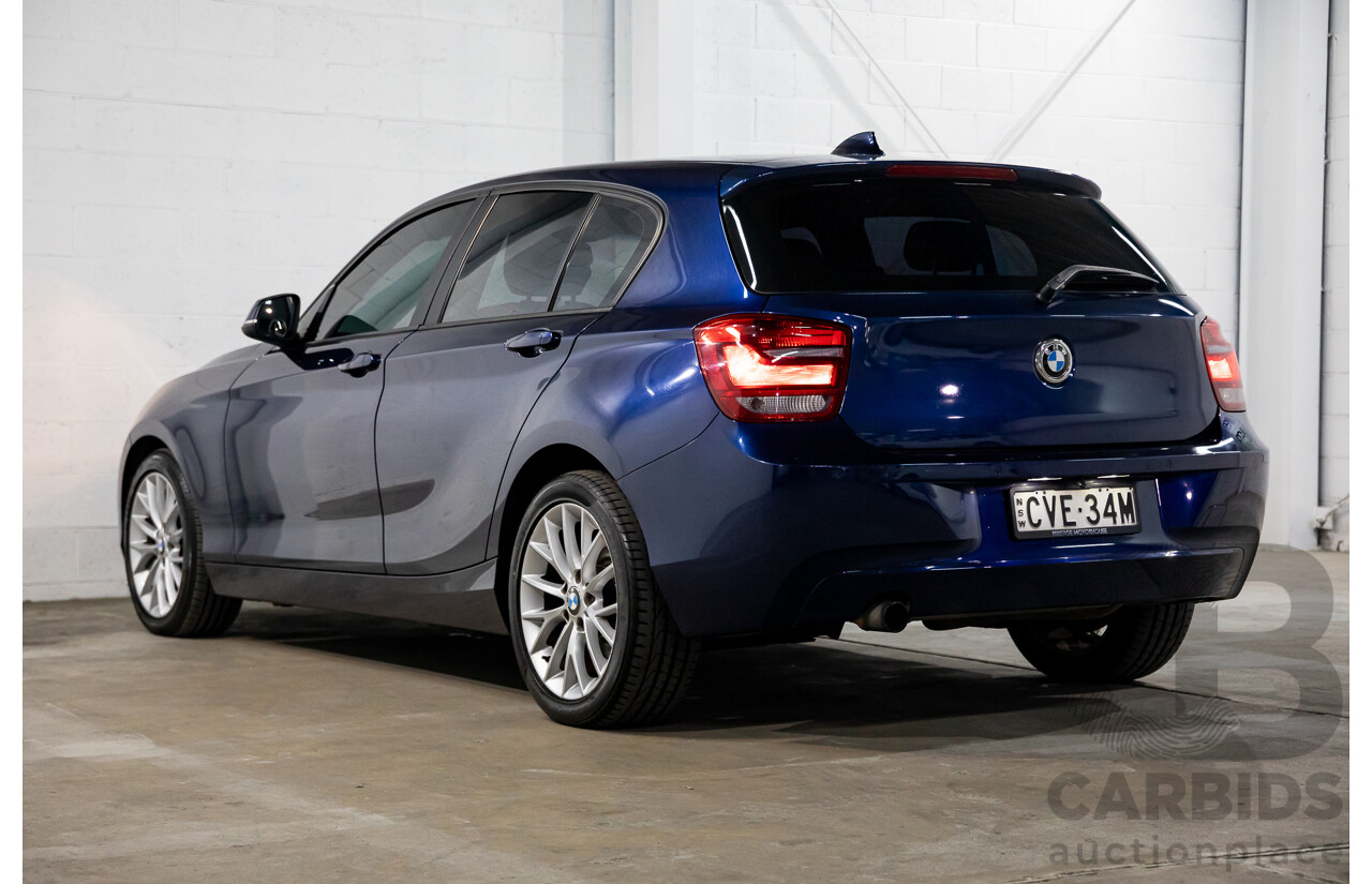 4/2013 BMW 118i F20 5d Hatchback Deep Sea Blue Metallic Turbo 1.6L