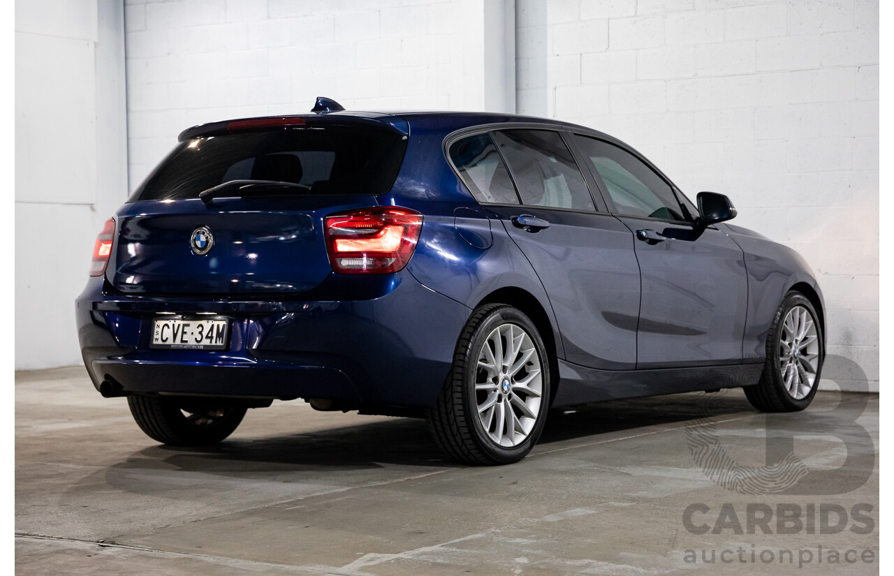 4/2013 BMW 118i F20 5d Hatchback Deep Sea Blue Metallic Turbo 1.6L