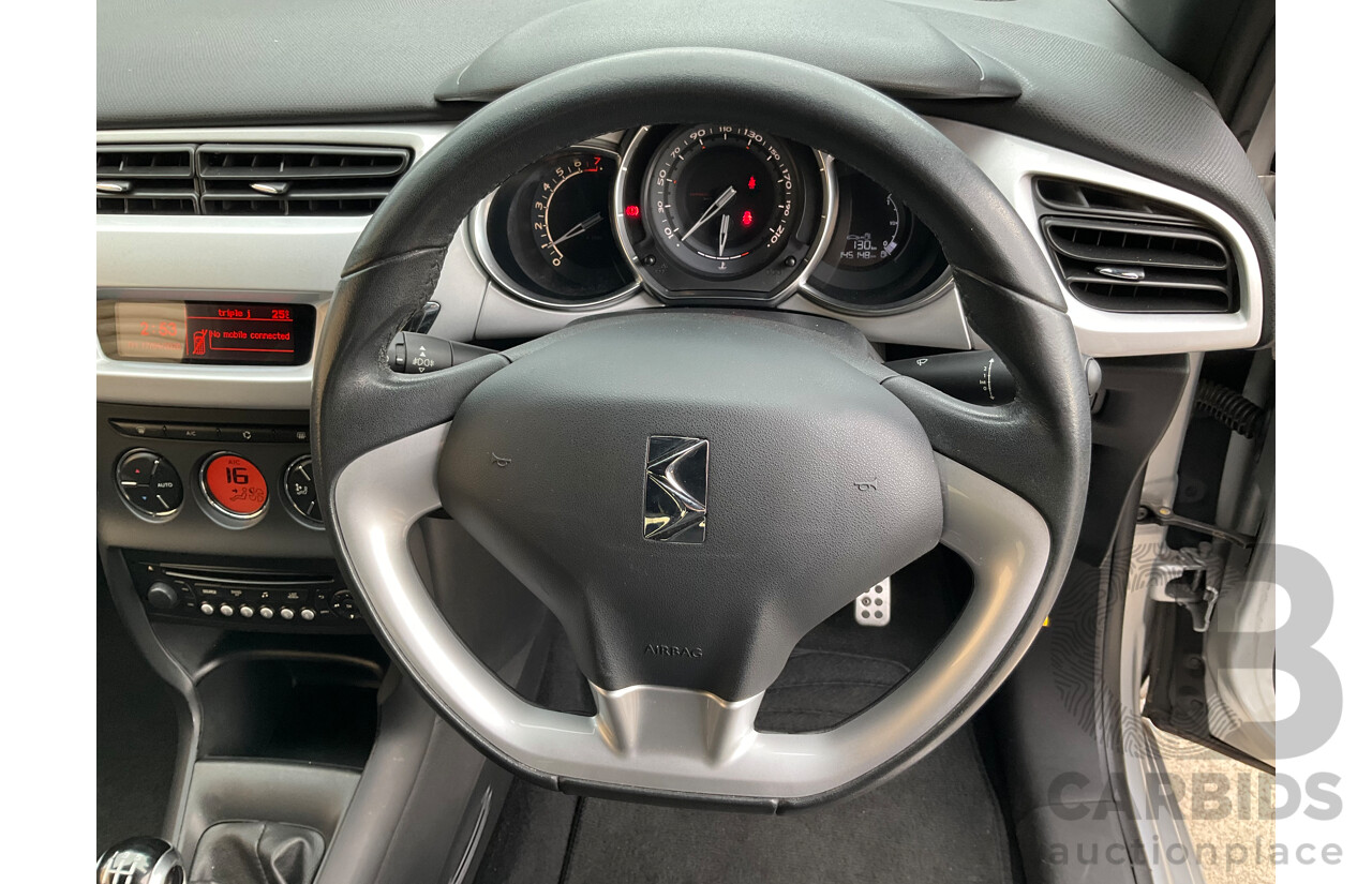 9/2014 Citroen DS3 Dstyle MY13 3d Hatchback Silver 1.6L
