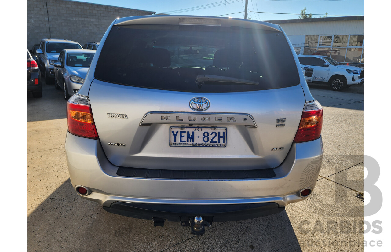 4/2009 Toyota Kluger KX-R (4x4) 7 SEAT GSU45R 4d Wagon Silver 3.5L