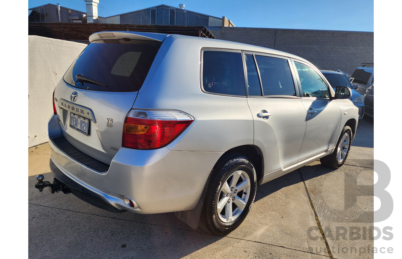 4/2009 Toyota Kluger KX-R (4x4) 7 SEAT GSU45R 4d Wagon Silver 3.5L