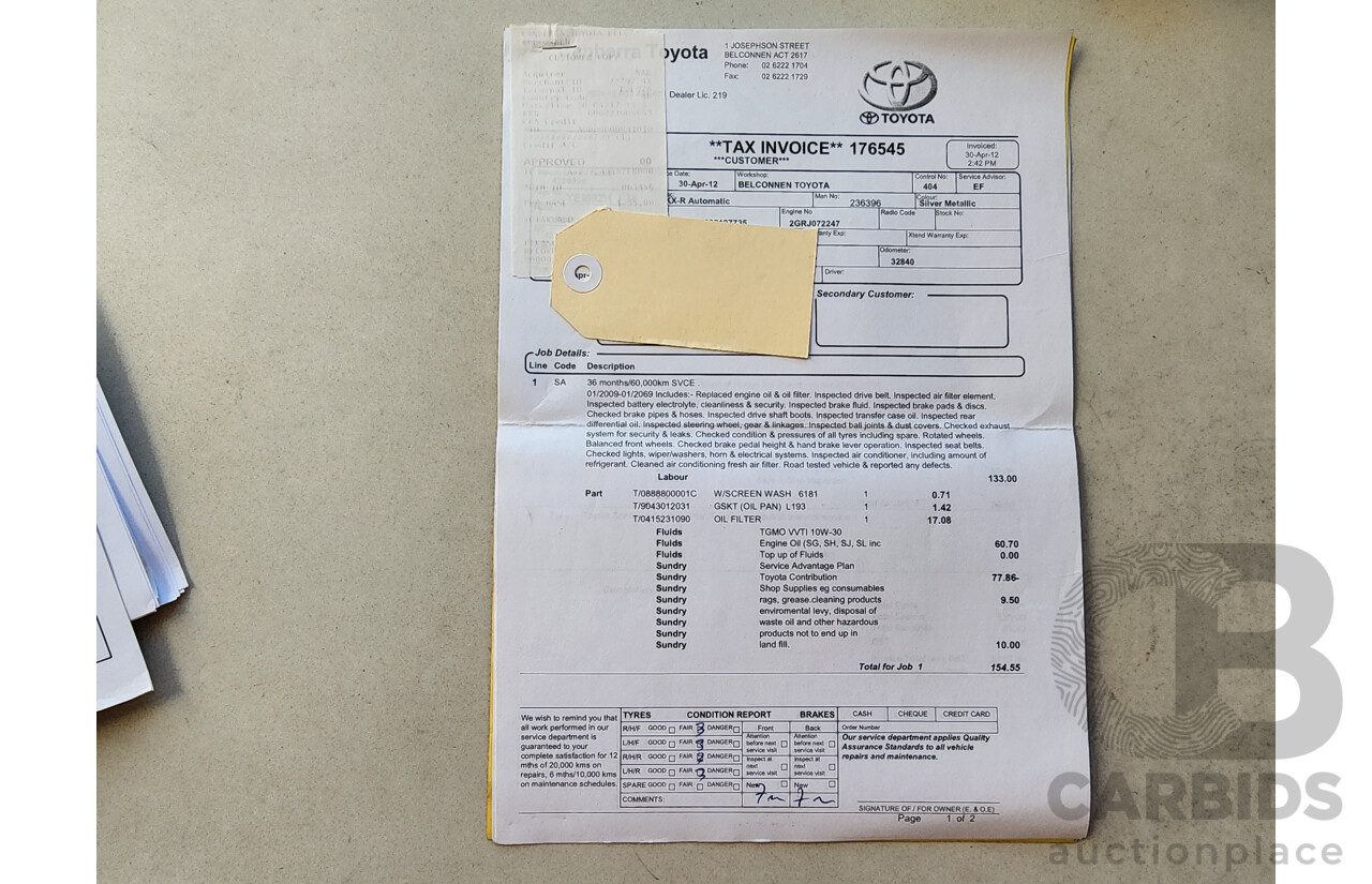 4/2009 Toyota Kluger KX-R (4x4) 7 SEAT GSU45R 4d Wagon Silver 3.5L