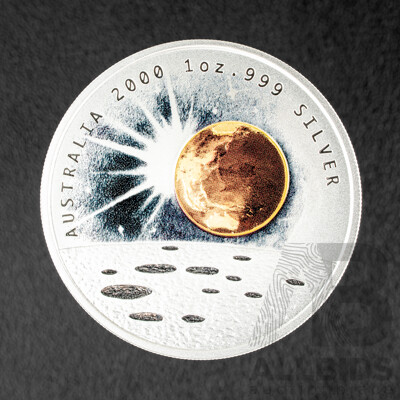 Australian Perth Mint 2000 Silver One Dollar Coin, Silver Millennium Coin .999