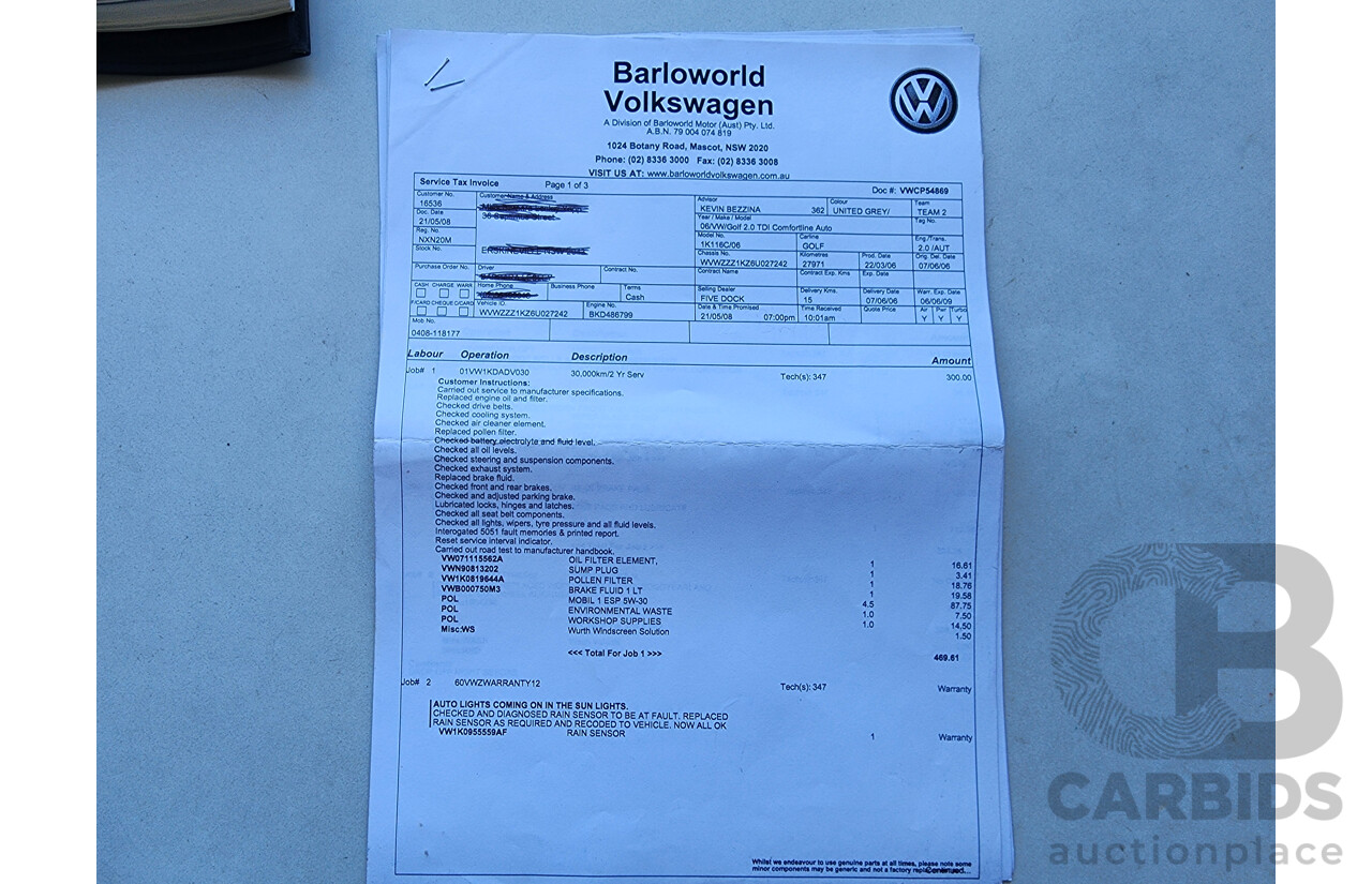 5/2006 Volkswagen Golf 2.0 TDI Comfortline 1K 5d Hatchback Grey 2.0L