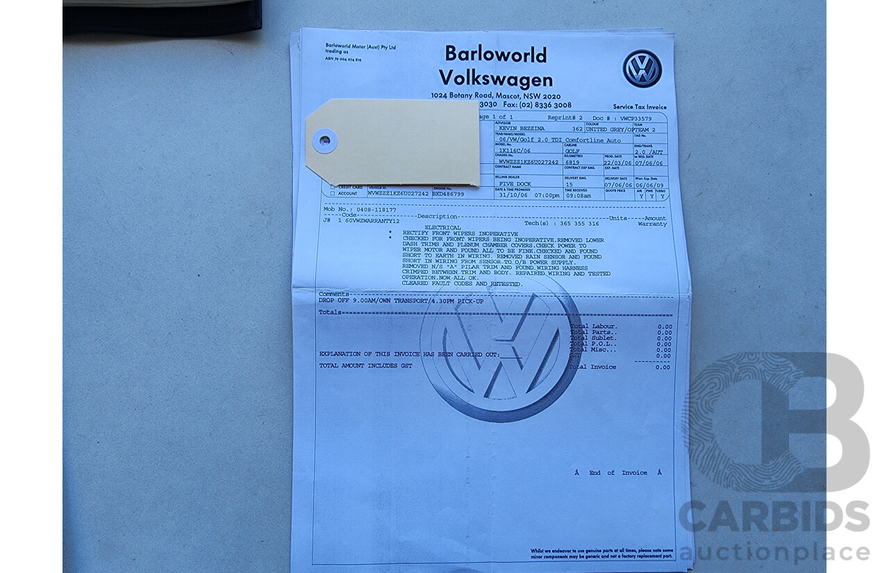 5/2006 Volkswagen Golf 2.0 TDI Comfortline 1K 5d Hatchback Grey 2.0L