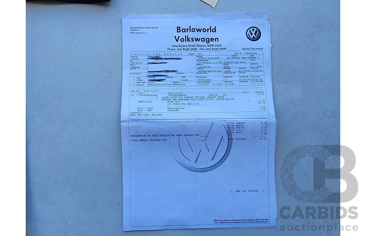 5/2006 Volkswagen Golf 2.0 TDI Comfortline 1K 5d Hatchback Grey 2.0L