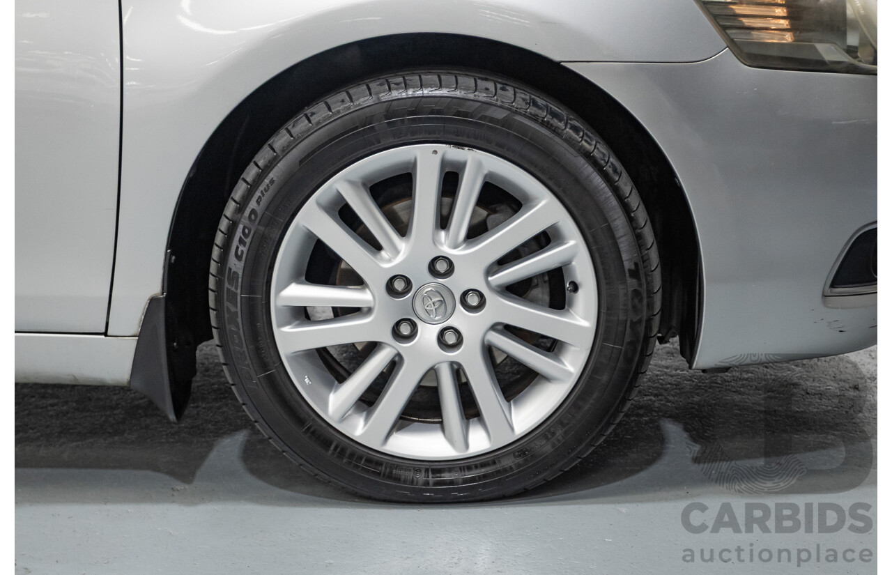 7/2011 Toyota Aurion Touring SE GSV40R 4D Sedan Titanium Silver Metallic V6 3.5L