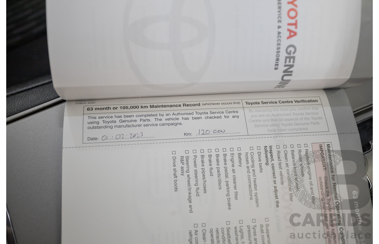 7/2011 Toyota Aurion Touring SE GSV40R 4D Sedan Titanium Silver Metallic V6 3.5L