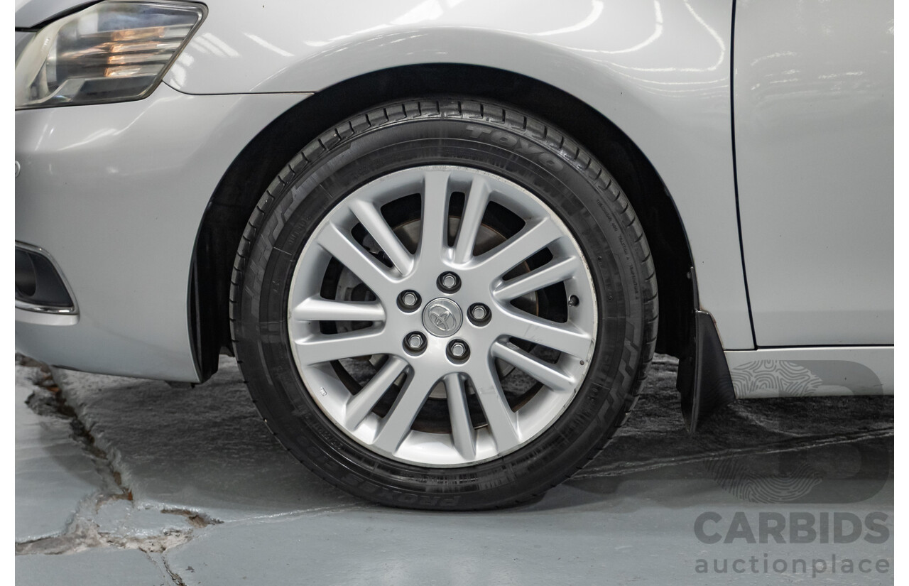 7/2011 Toyota Aurion Touring SE GSV40R 4D Sedan Titanium Silver Metallic V6 3.5L