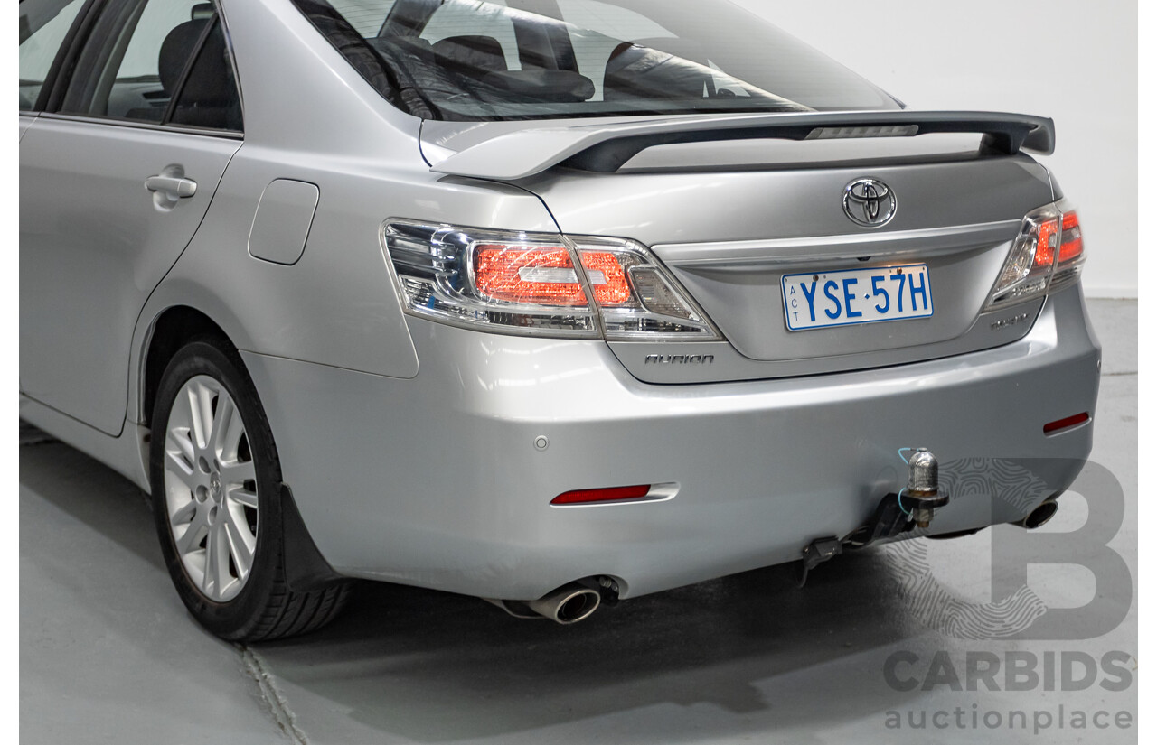 7/2011 Toyota Aurion Touring SE GSV40R 4D Sedan Titanium Silver Metallic V6 3.5L